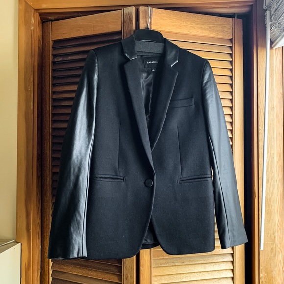 Babaton Jackets & Blazers - Babaton Wool Cashmere + Vegan Leather Blazer